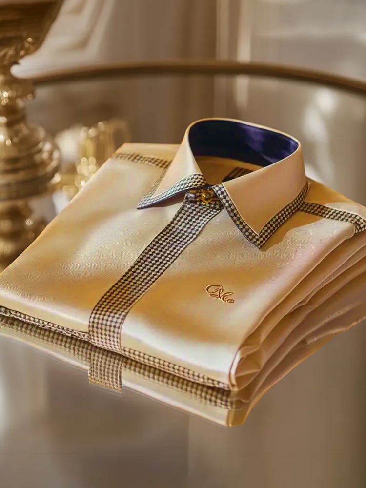 Men's Silk Business Luxury Long Sleeve Shirt