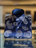 Men's Fashion Business Luxury Design Printed Long Sleeve Shirt