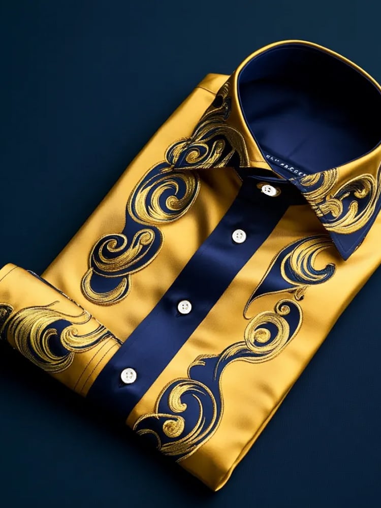 Men's Silk Business Luxury Long Sleeve Shirt