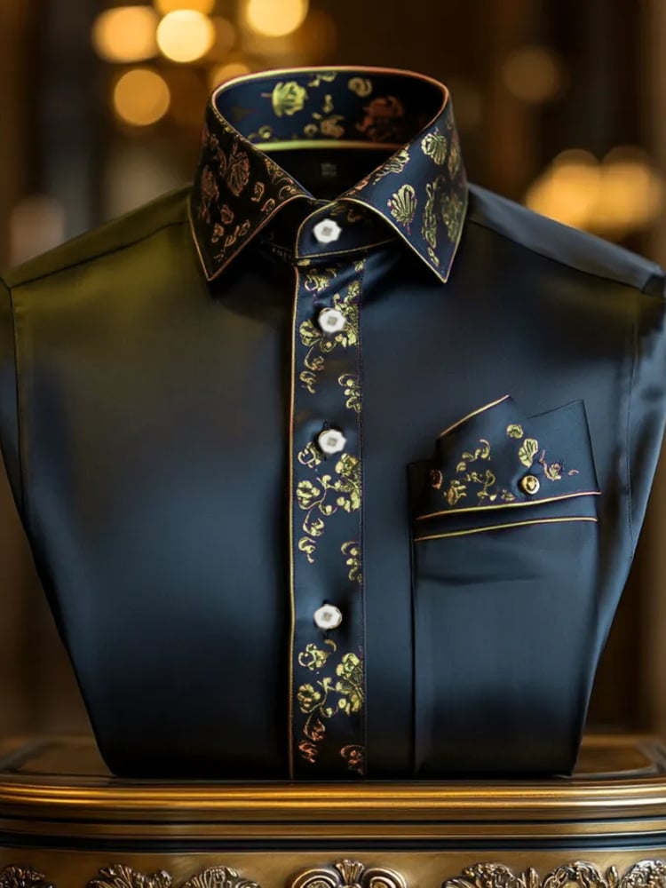 Men's Silk Business Luxury Long Sleeve Shirt