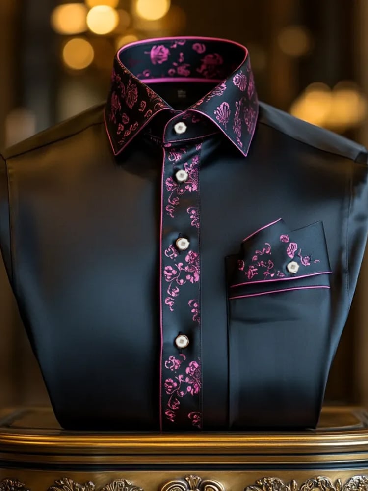 Men's Silk Business Luxury Long Sleeve Shirt