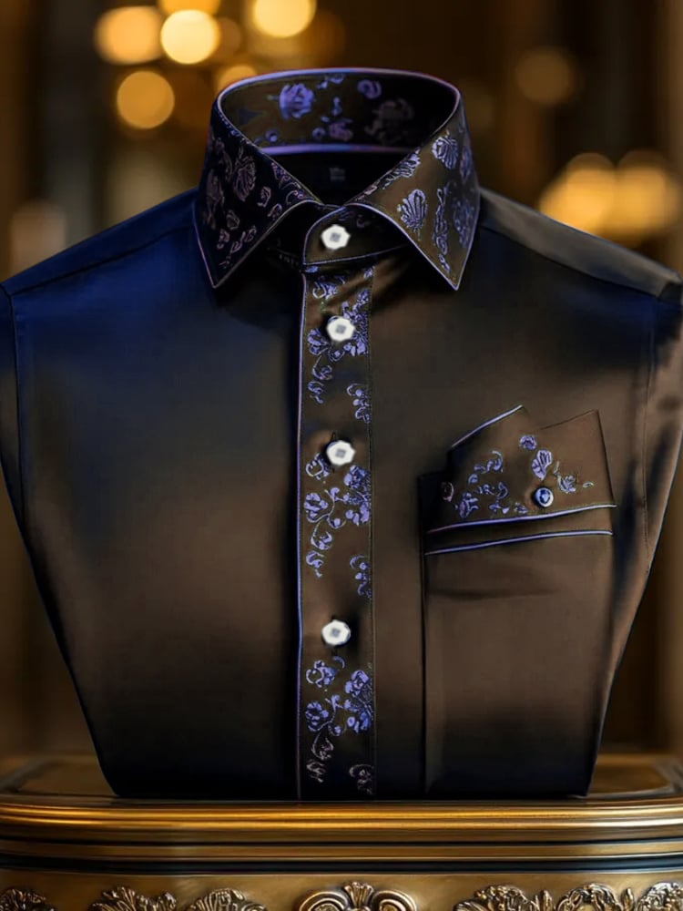 Men's Silk Business Luxury Long Sleeve Shirt